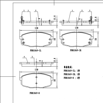 FDB1869 factory pad brake brake pads semi-metal front ceramic wholesale brake pads for hyundai